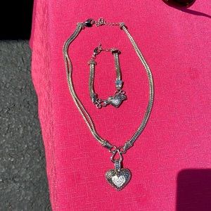 Lia Sophia Heart Necklace and Bracelet